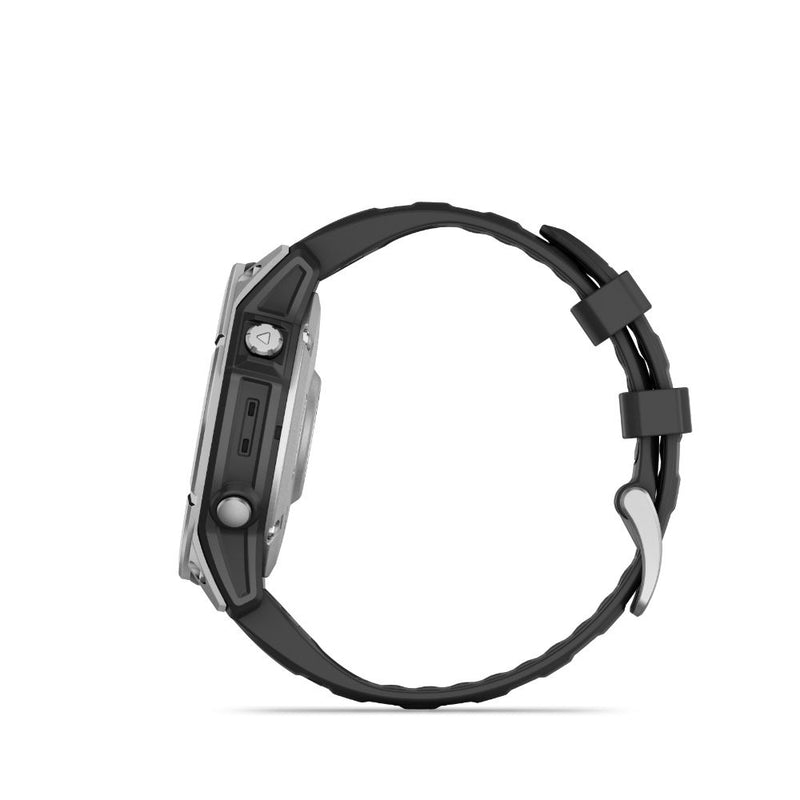 Garmin Fenix E 47mm AMOLED (Stainless Steel with Black Silicone Band)