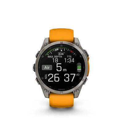 Garmin Fenix 8 47mm AMOLED Sapphire (Titanium with Spark Orange/Graphite Silicone Band)