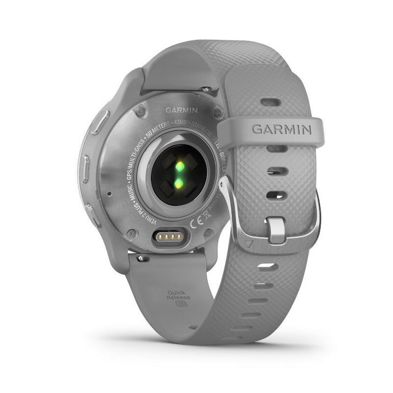 Garmin Venu 2 Plus (Silver Bezel with Powder Grey Case and Silicone Band)