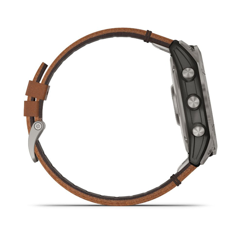 Garmin fenix 7X Sapphire Solar Edition (Titanium with Chestnut Leather Band)