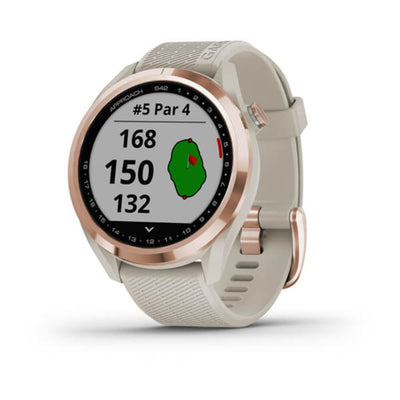 Garmin Approach S42 (Rose Gold Ceramic Bezel with Light Sand Silicone Band)