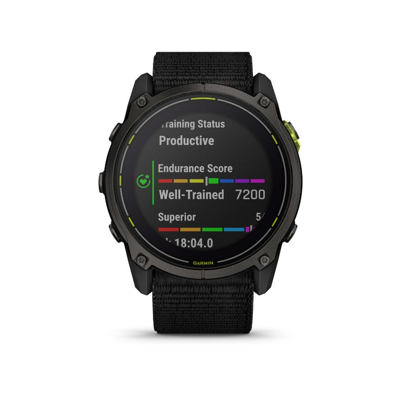 Garmin Enduro 51mm Solar Sapphire (Carbon Grey DLC Titanium with Black UltraFit Nylon Strap)