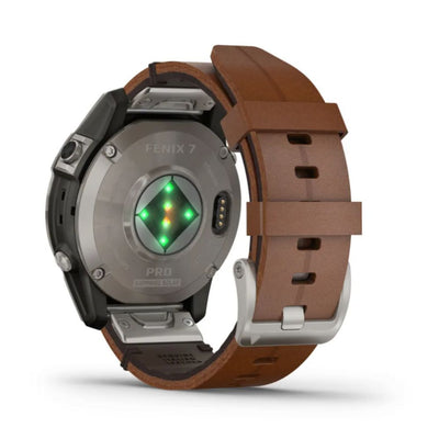 Garmin Fenix 7 Pro Sapphire Solar (Titanium with Chestnut Leather Band)