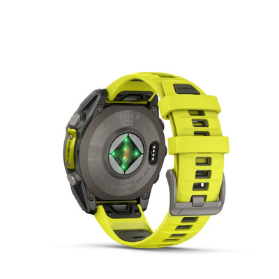 Garmin Fenix 8 51mm Solar Sapphire (Titanium with Amp Yellow/Graphite Silicone Band)