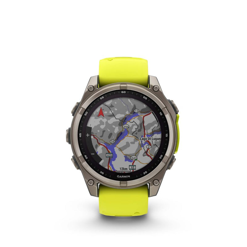 Garmin Fenix 8 47mm Solar Sapphire (Titanium with Amp Yellow/Graphite Silicone Band)