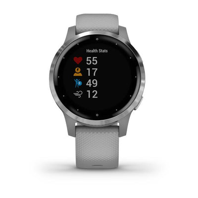 Garmin vivoactive 4S, Powder Gray with Silver Hardware