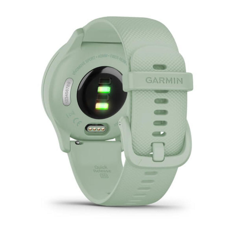 Garmin Vivomove Sport (Cool Mint Case and Silicone Band with Silver Accents)