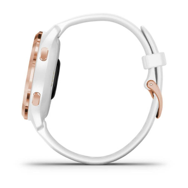 Garmin Venu 2S (Rose Gold Bezel with White Case and Silicone Band)