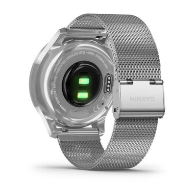 Garmin vivomove Luxe, Silver Stainless Steel Case with Silver Milanese Band