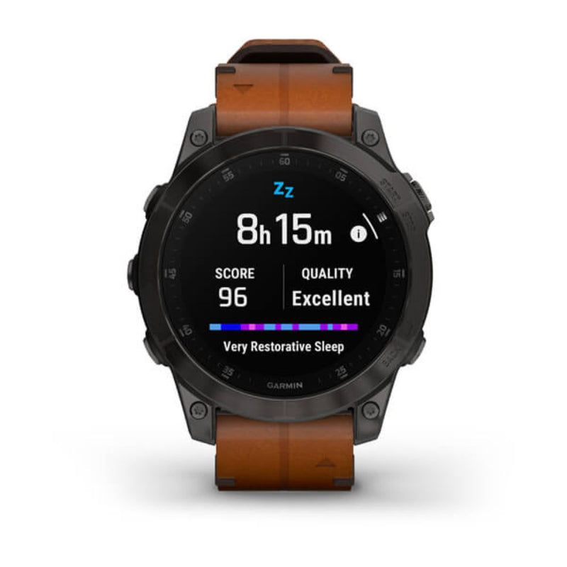 Garmin Epix (Black/Carbon Grey DLC Titanium with Chestnut Leather Band)