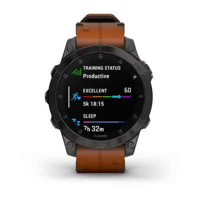 Garmin Epix (Black/Carbon Grey DLC Titanium with Chestnut Leather Band)