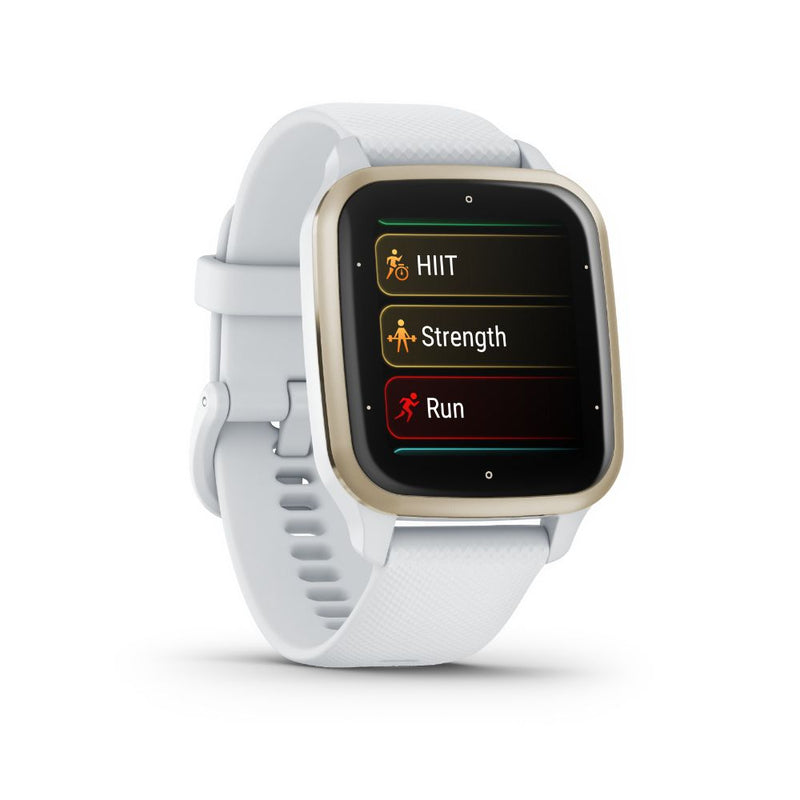 Garmin Venu SQ 2 (Cream Gold Bezel with White Case and Silicone Band) 