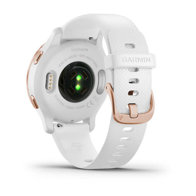 Garmin Venu 2S (Rose Gold Bezel with White Case and Silicone Band)