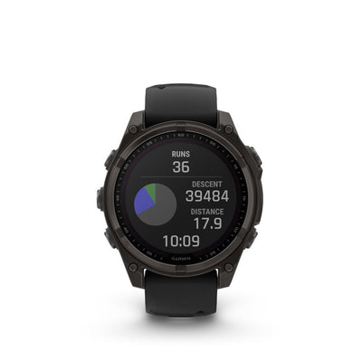 Garmin Fenix 8 51mm Solar Sapphire (Carbon Gray DLC Titanium with Black/Pebble Grey Silicone Band)