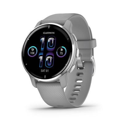 Garmin Venu 2 Plus (Silver Bezel with Powder Grey Case and Silicone Band)