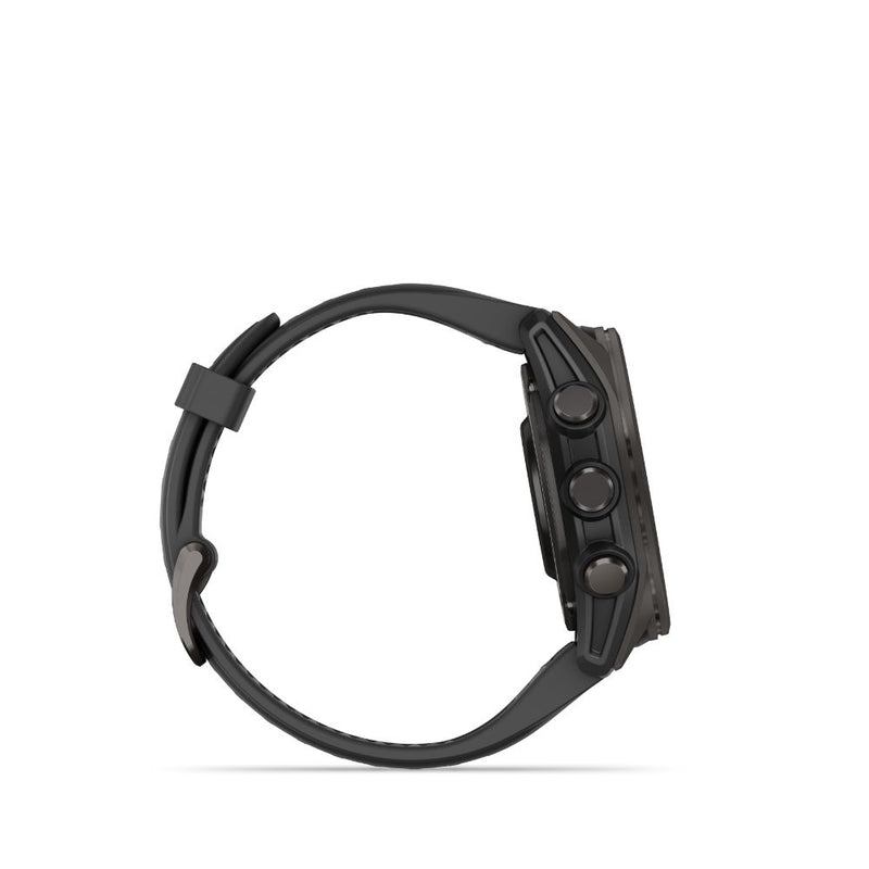 Garmin Fenix 8 43mm AMOLED Sapphire (Carbon Gray DLC Titanium with Black/Pebble Gray Silicone Band)