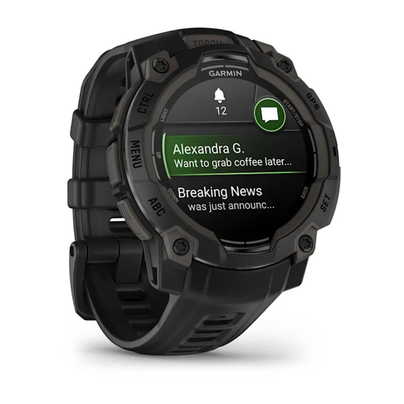 Garmin Instinct 3 – 45 mm, AMOLED Black with Black Silicone Band