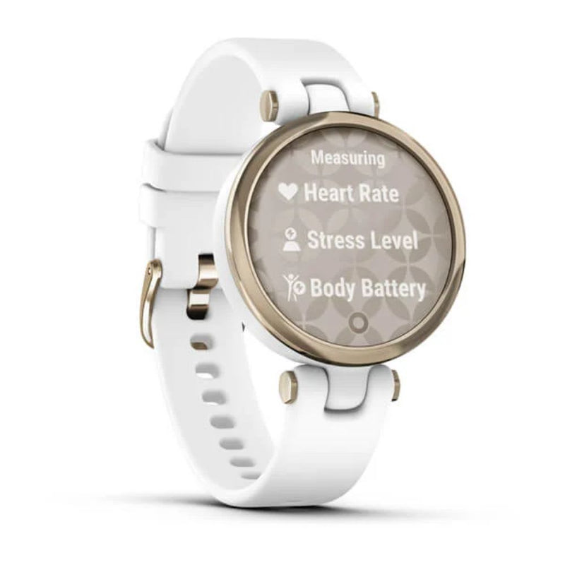 Garmin Lily Sport Edition (White with Cream Gold Bezel and Silicone Band)