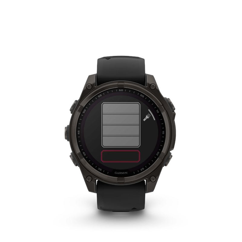 Garmin Fenix 8 51mm Solar Sapphire (Carbon Gray DLC Titanium with Black/Pebble Grey Silicone Band)