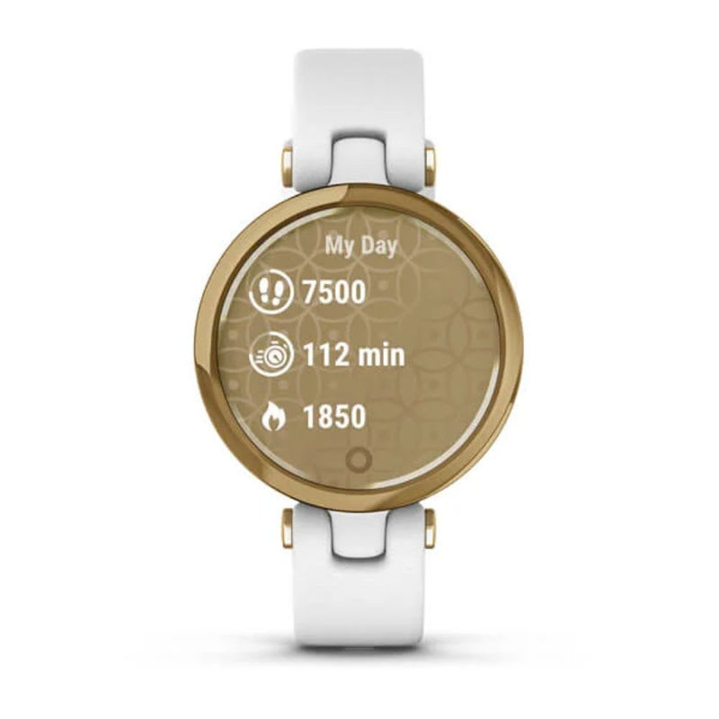 Garmin Lily Classic Edition (White with Light Gold Bezel and Italian Leather Band)