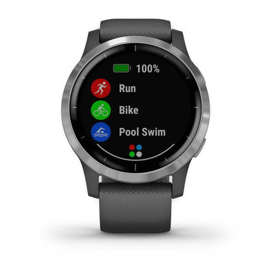 Garmin vivoactive 4, Shadow Gray with Silver Hardware