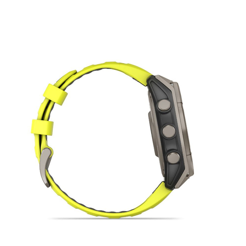 Garmin Fenix 8 51mm Solar Sapphire (Titanium with Amp Yellow/Graphite Silicone Band)