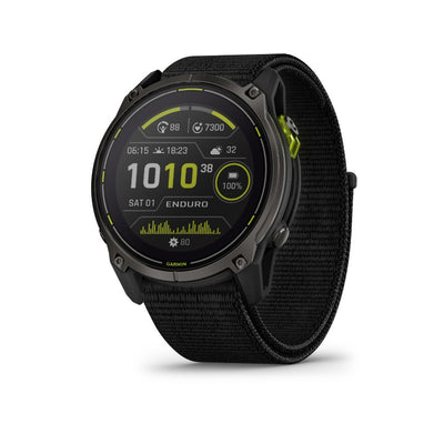 Garmin Enduro 51mm Solar Sapphire (Carbon Grey DLC Titanium with Black UltraFit Nylon Strap)