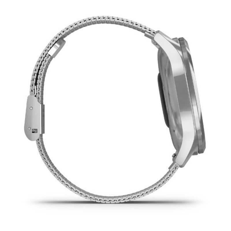 Garmin vivomove Luxe, Silver Stainless Steel Case with Silver Milanese Band