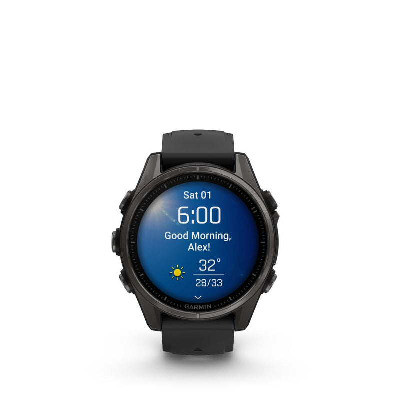 Garmin Fenix 8 43mm AMOLED Sapphire (Carbon Gray DLC Titanium with Black/Pebble Gray Silicone Band)