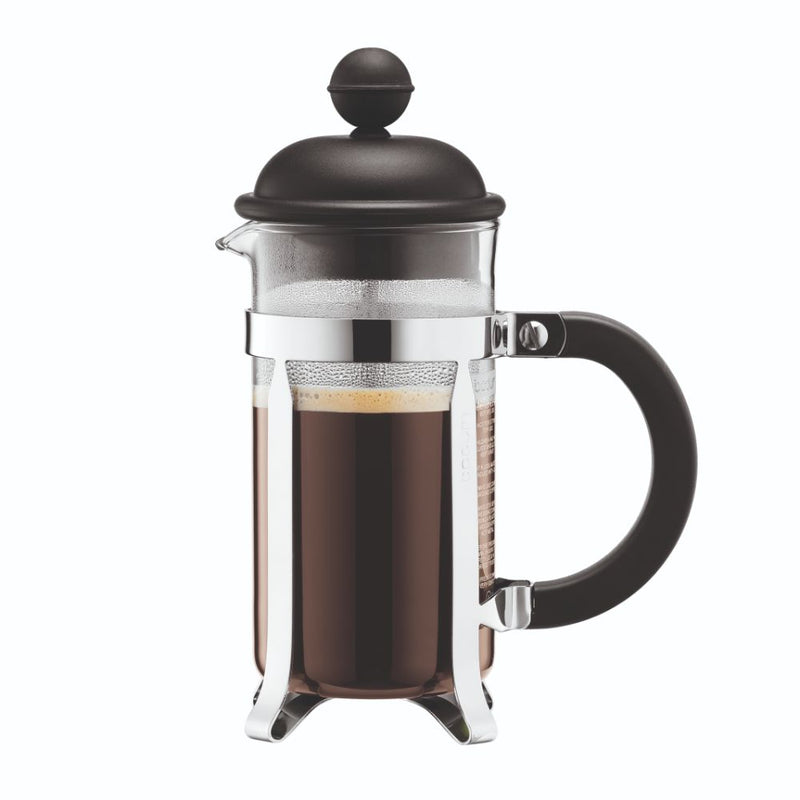 Bodum Caffettiera French Press 350ml 3 Cup (Stainless Steel/Black)