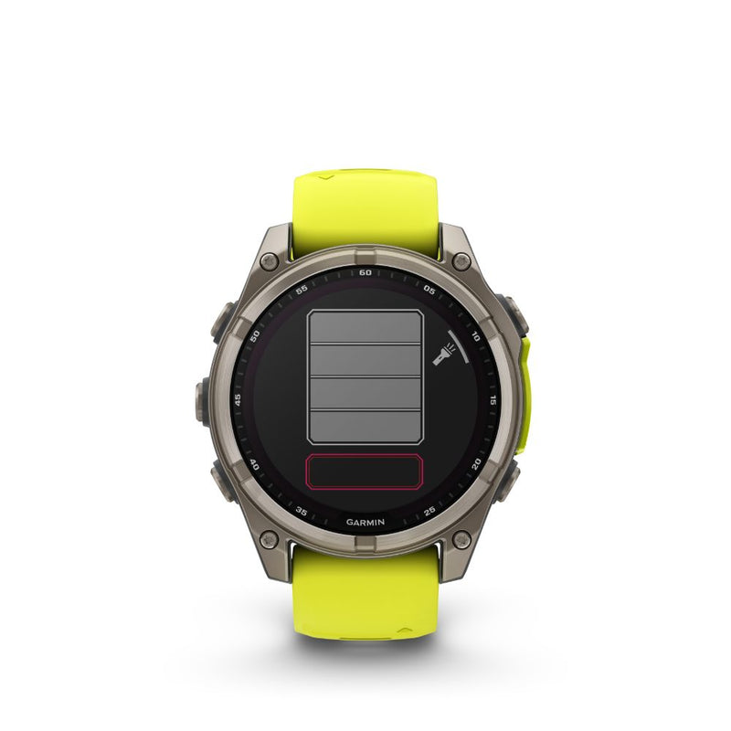 Garmin Fenix 8 47mm Solar Sapphire (Titanium with Amp Yellow/Graphite Silicone Band)