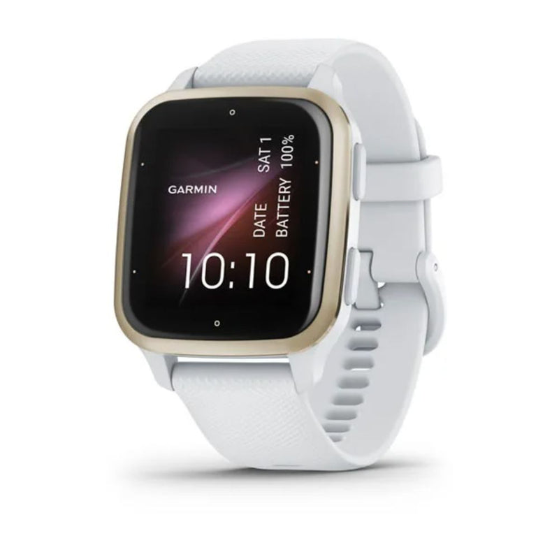 Garmin Venu SQ 2 (Cream Gold Bezel with White Case and Silicone Band) 