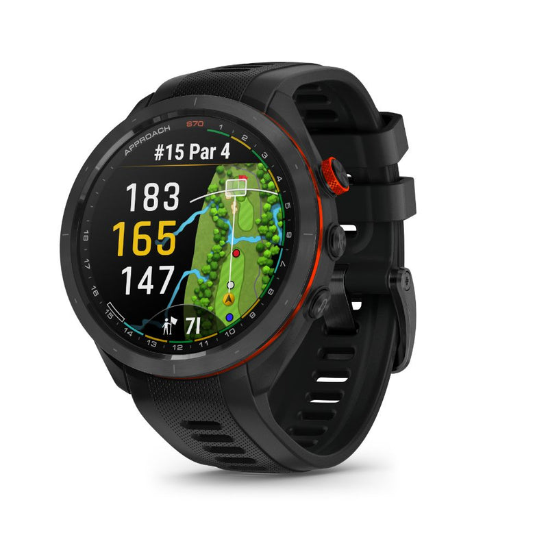 Garmin Approach S70 47mm (Black with Black Band)