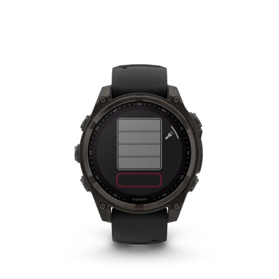 Garmin Fenix 8 47mm Solar Sapphire (Carbon Gray DLC Titanium with Black/Pebble Grey Silicone Band)