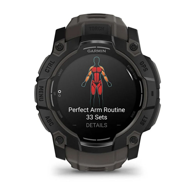 Garmin Instinct 3 – 50 mm, AMOLED Black with Charcoal Silicone Band