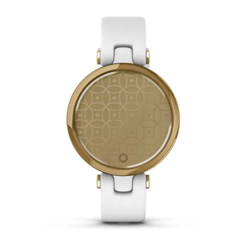 Garmin Lily Classic Edition (White with Light Gold Bezel and Italian Leather Band)