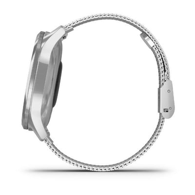 Garmin vivomove Luxe, Silver Stainless Steel Case with Silver Milanese Band