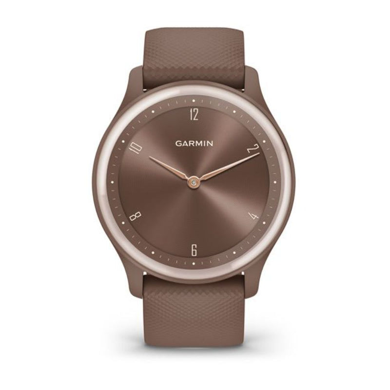 Garmin Vivomove Sport (Cocoa Case and Silicone Band with Peach Gold Accents)