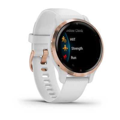 Garmin Venu 2S (Rose Gold Bezel with White Case and Silicone Band)