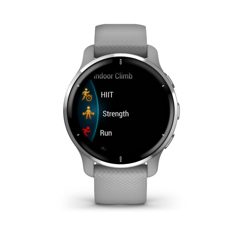 Garmin Venu 2 Plus (Silver Bezel with Powder Grey Case and Silicone Band)