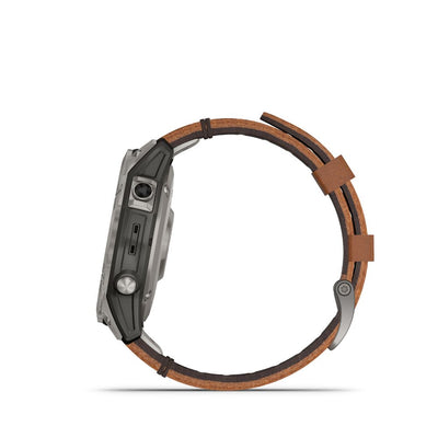 Garmin Fenix 7 Sapphire Solar (Titanium with Chestnut Leather Band)