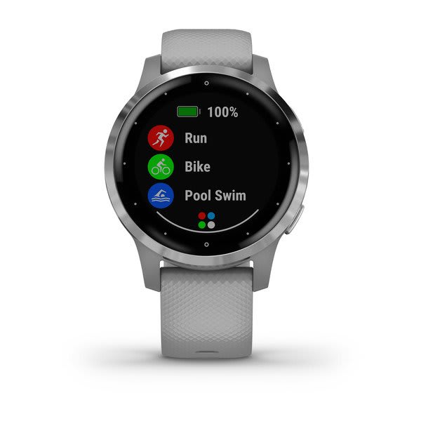 Garmin vivoactive 4S, Powder Gray with Silver Hardware