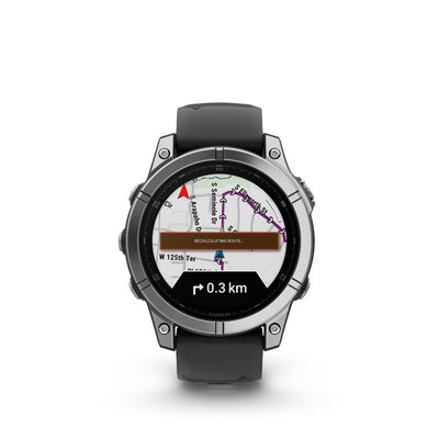 Garmin Fenix E 47mm AMOLED (Stainless Steel with Black Silicone Band)