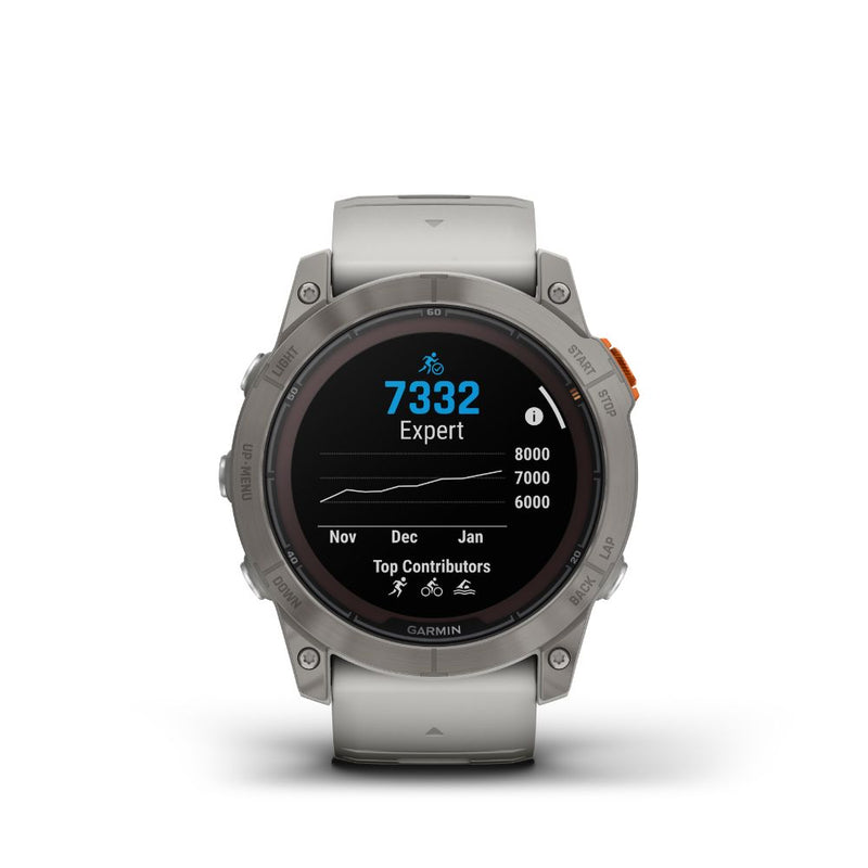 Garmin Fenix 7X Pro Sapphire Solar (Titanium with Grey and Orange Band)