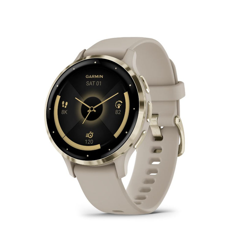 Garmin Venu 3S (Soft Gold SS with Grey Band)