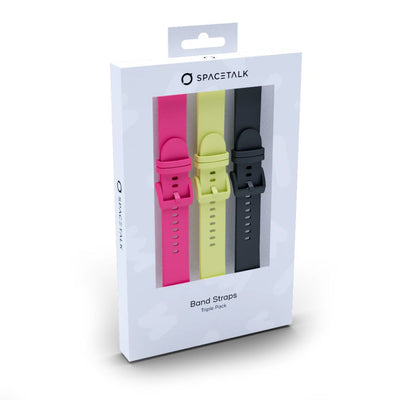 Spacetalk Triple Pack Band Straps Black Lemon Cherry