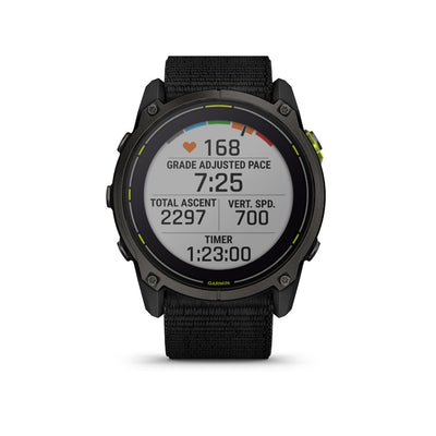 Garmin Enduro 51mm Solar Sapphire (Carbon Grey DLC Titanium with Black UltraFit Nylon Strap)