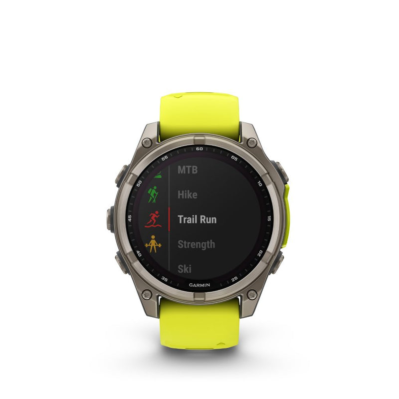 Garmin Fenix 8 47mm Solar Sapphire (Titanium with Amp Yellow/Graphite Silicone Band)