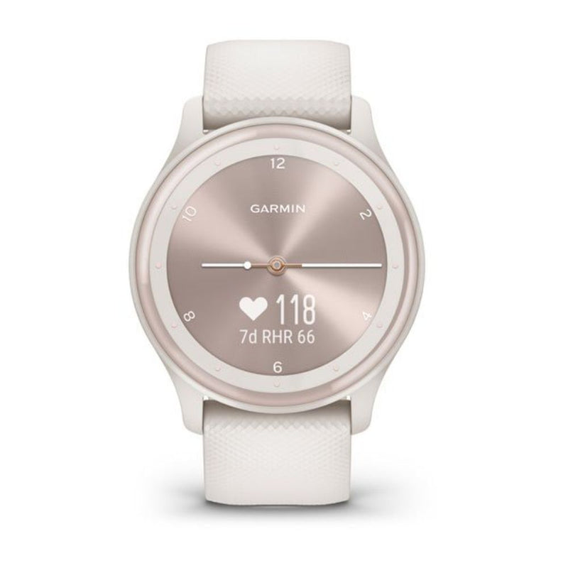 Garmin Vivomove Sport (Ivory Case with Silicone Band with Peach Gold Accents)