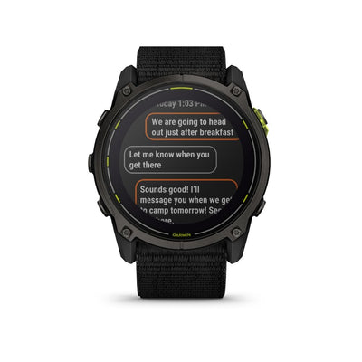 Garmin Enduro 51mm Solar Sapphire (Carbon Grey DLC Titanium with Black UltraFit Nylon Strap)